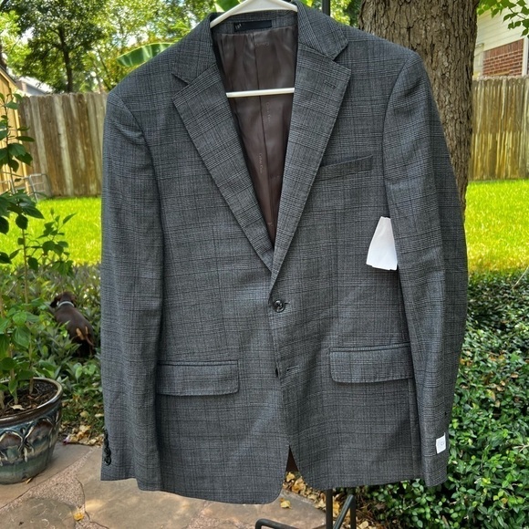 New ▶️ CALVIN KLEIN ◀️ Suit Jacket Mens Plaid X Slim Fit - Picture 2 of 11